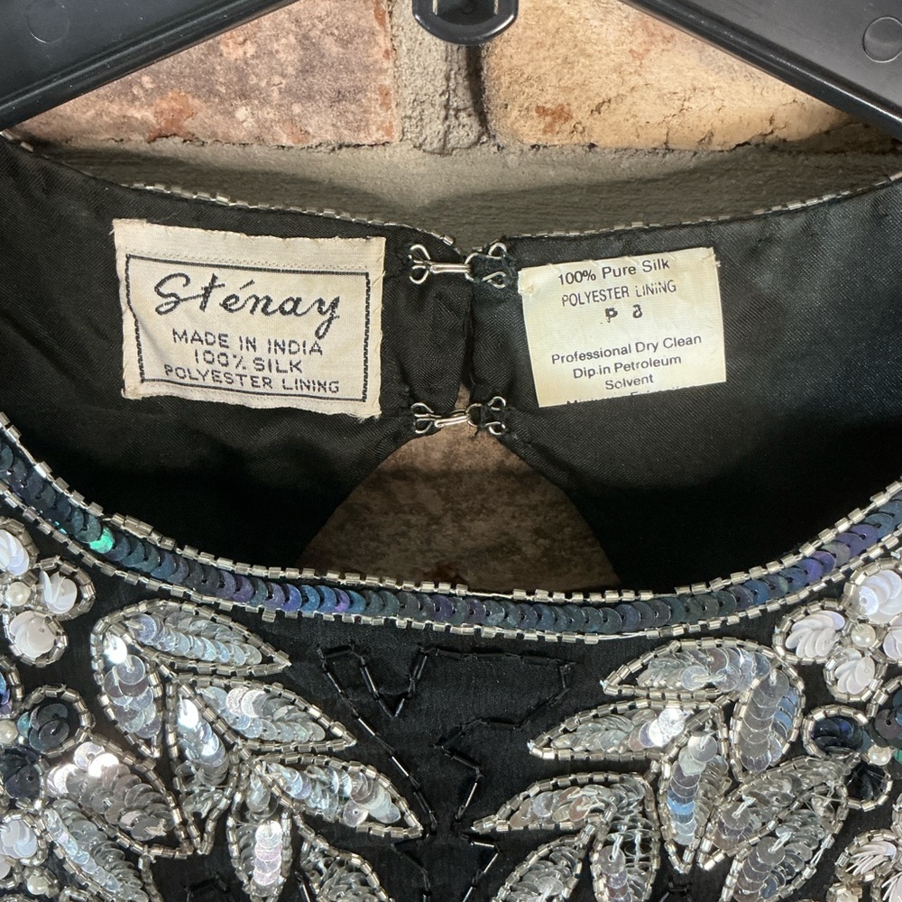 STENAY Vintage Beaded Silk Cocktail Dress - Picture 4 of 15